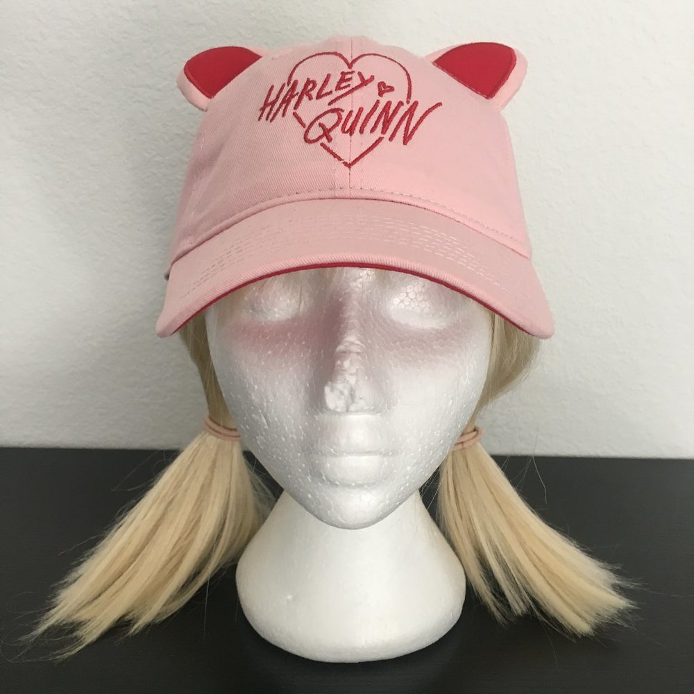 Harley Quinnn Birds of Prey pink cap with cat ears